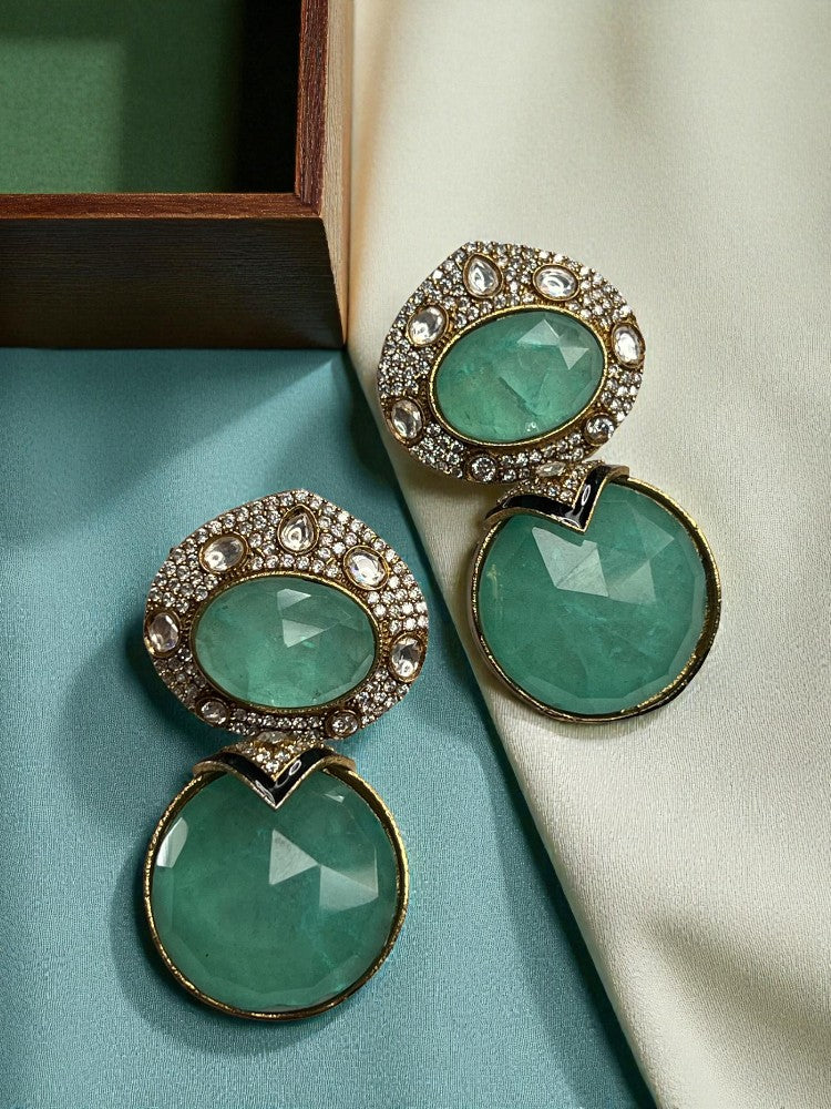 Mint Green Nisha Dangler Earrings