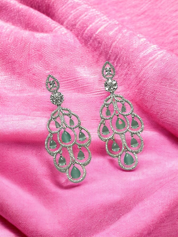 Mint Green Peacock Danglers
