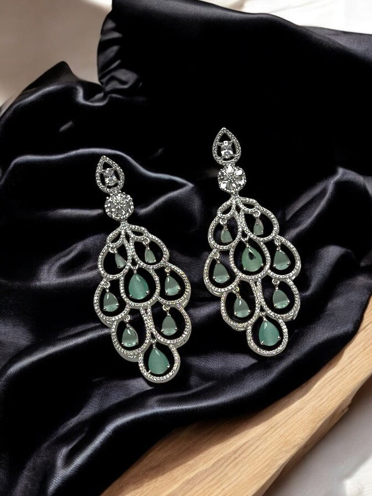 Mint Green Peacock Danglers