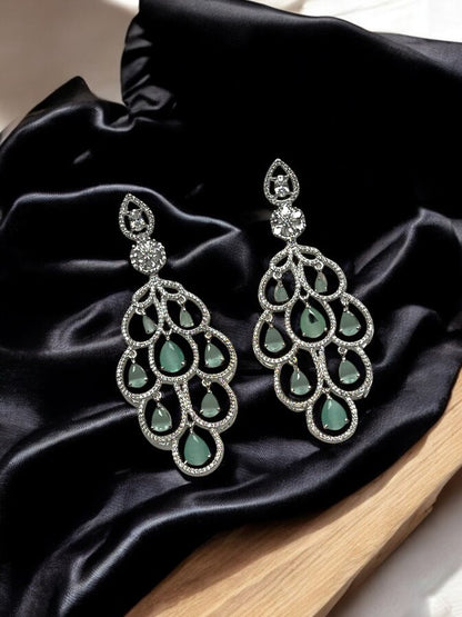 Mint Green Peacock Danglers