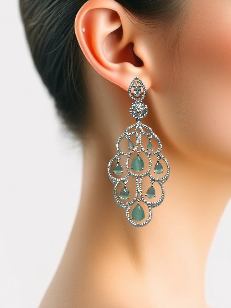 Mint Green Peacock Danglers