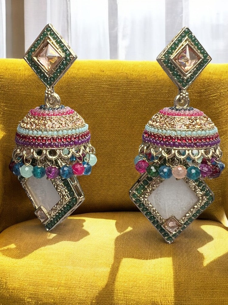 Multicolour Ambika Jhumkis