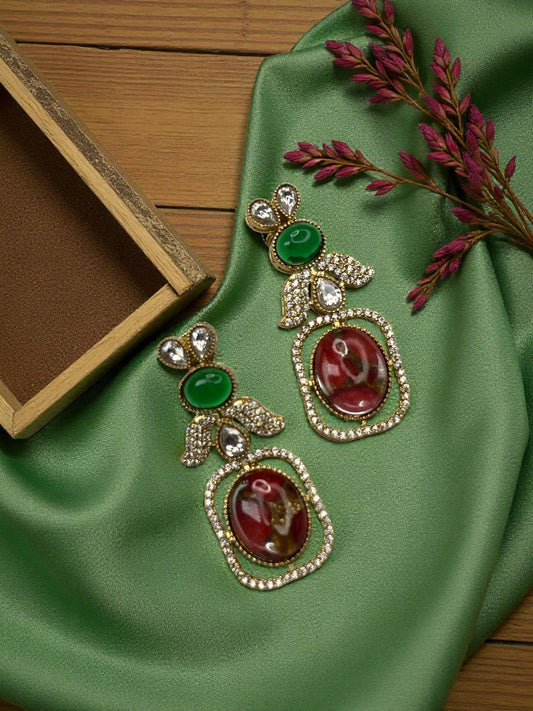 Green Ruby Zoya Dangler Earrings