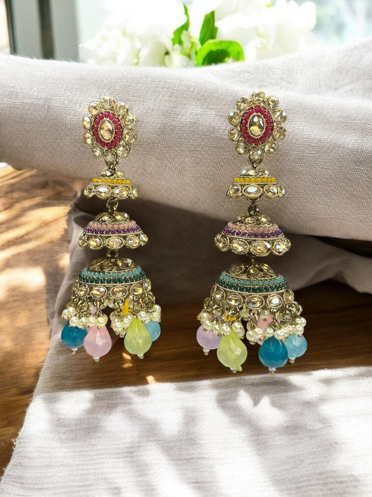 Multicolour Hiya Jhumki Earrings