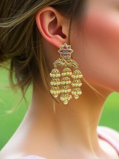 Multicolour Navya Jhumki Dangler Earrings
