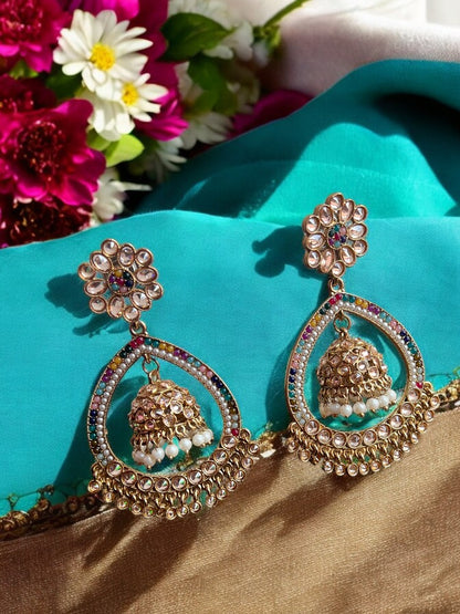 Multicolour Tanika Chandbali Earrings