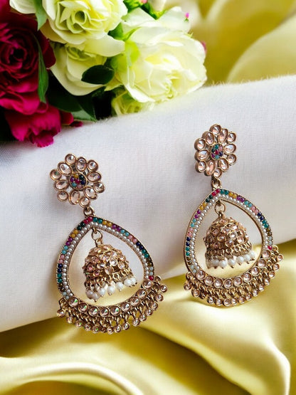 Multicolour Tanika Chandbali Earrings