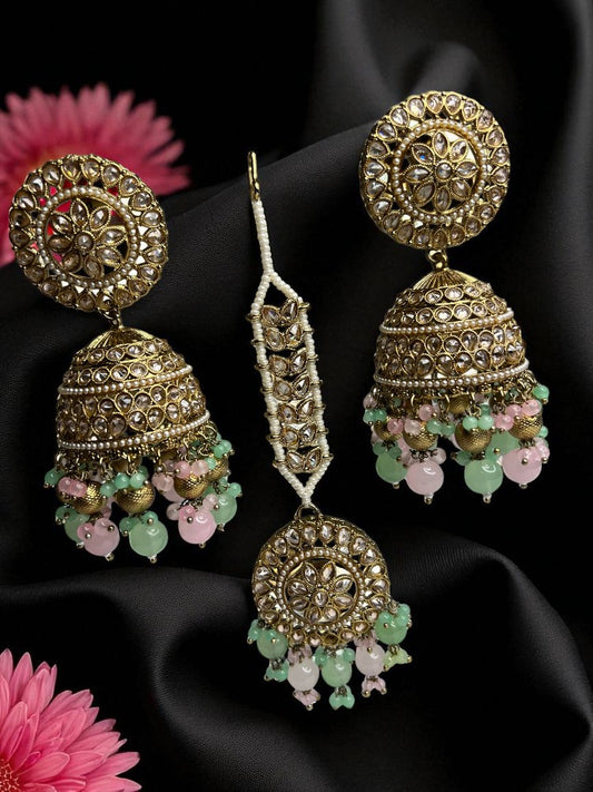 Jhumki Earrings with Maangtikka