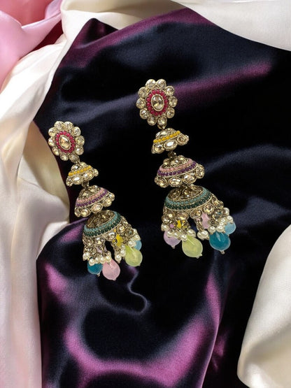 Multicolour Hiya Jhumki Earrings