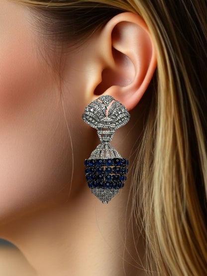 Navy Blue Karishma Danglers