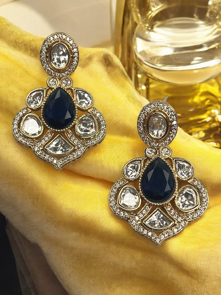 Navy Blue Kshiti Dangler Earrings