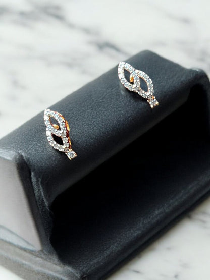 Oval Gold Mangalsutra with studs