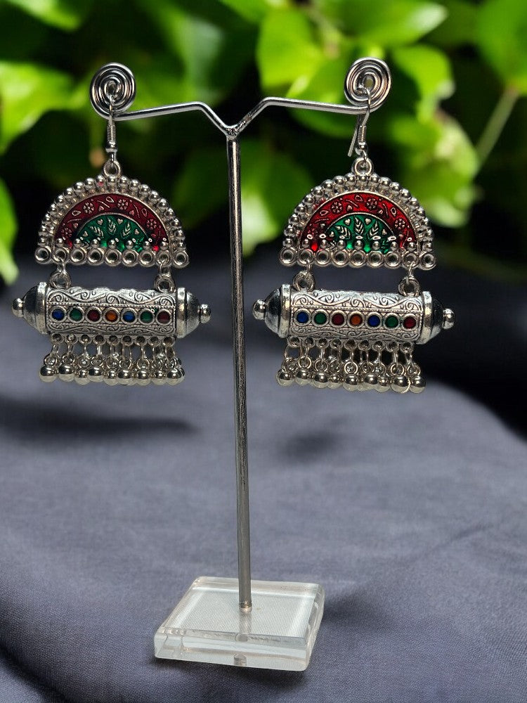 Oxidised Multicolour Dangler Earrings