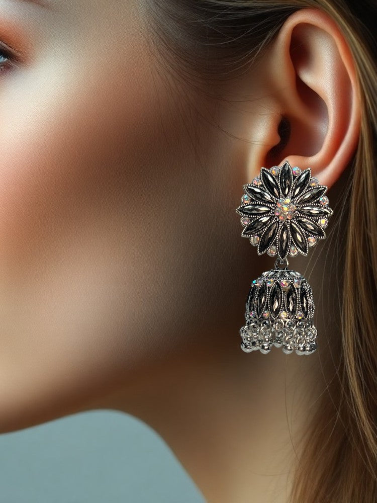 Oxidised Abha Jhumki Earrings