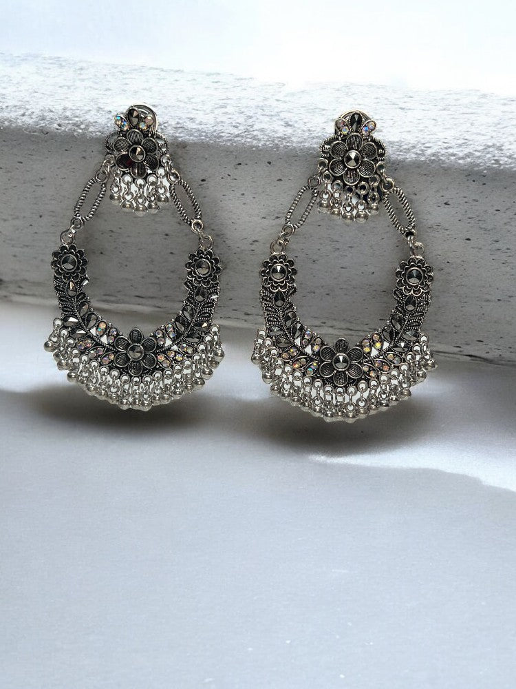 Oxidised Ridhi Dangler Earrings