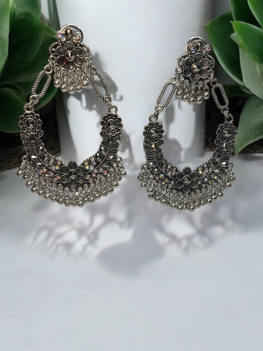 Oxidised Ridhi Dangler Earrings