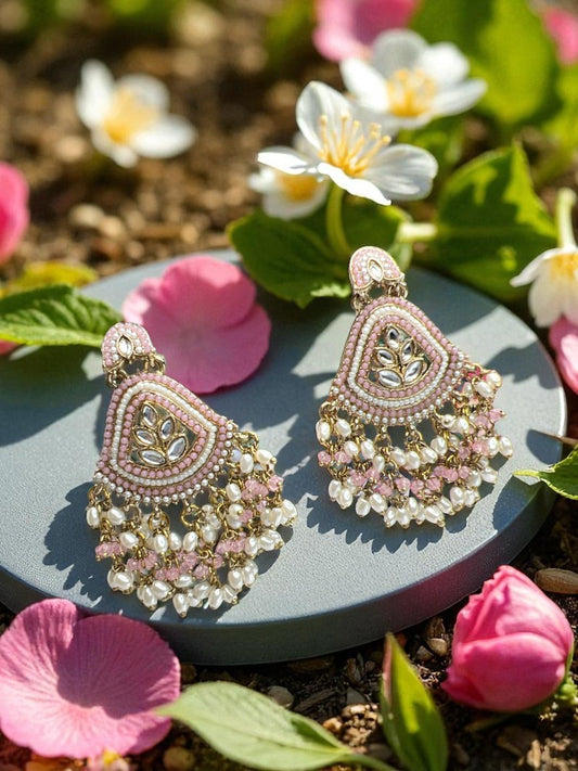 Pink Chandbali Earrings