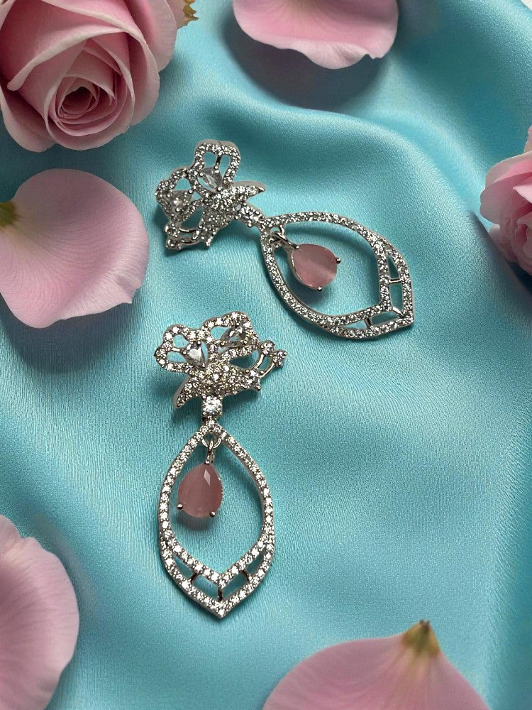 Pink Oval Dangler Earrings