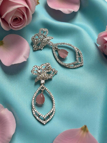 Pink Oval Dangler Earrings