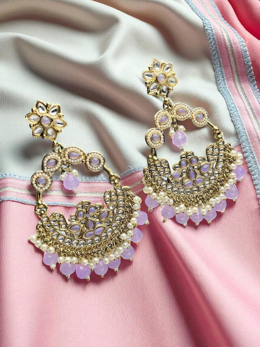 Purple Anika Chandbali Earrings