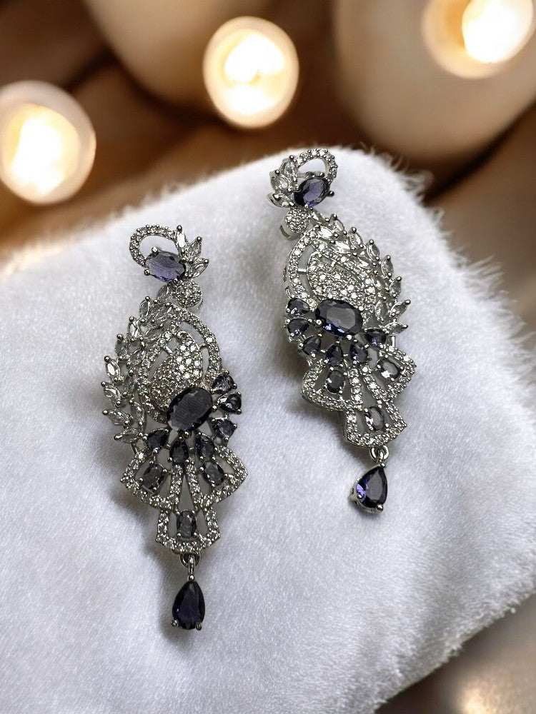 Purple Aradhna Dangler Earrings