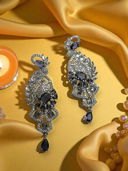 Purple Aradhna Dangler Earrings