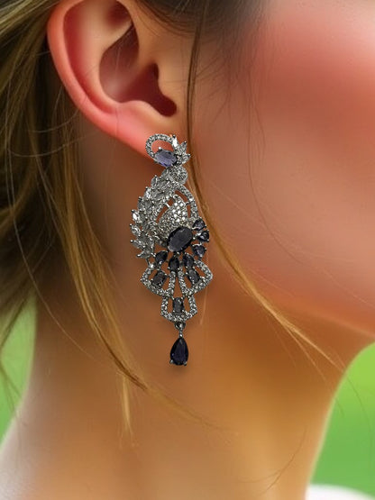 Purple Aradhna Dangler Earrings