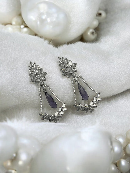 Purple Mansi Dangler Earrings