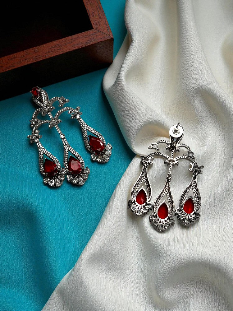 Ruby Chandlier Dangler Earrings