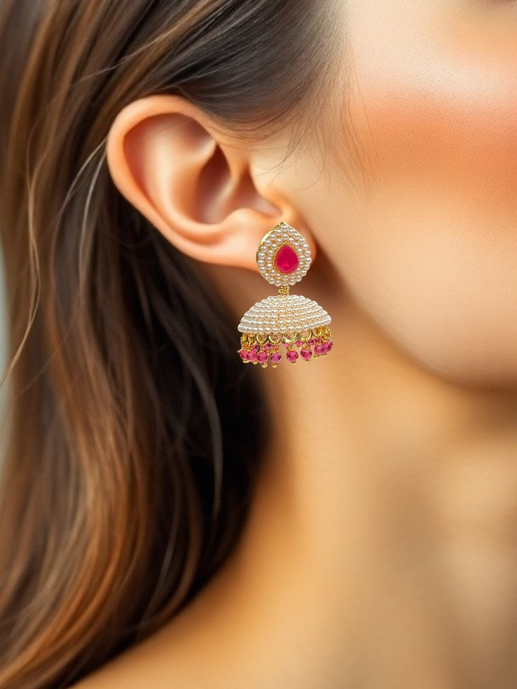 Ruby Divya Jhumki Earrings