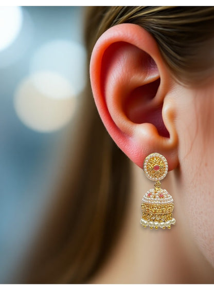 Ruby Lakshmi Jhumki Earrings