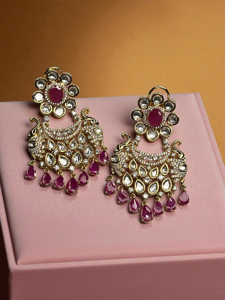 Ruby Misha Chandbali Earrings