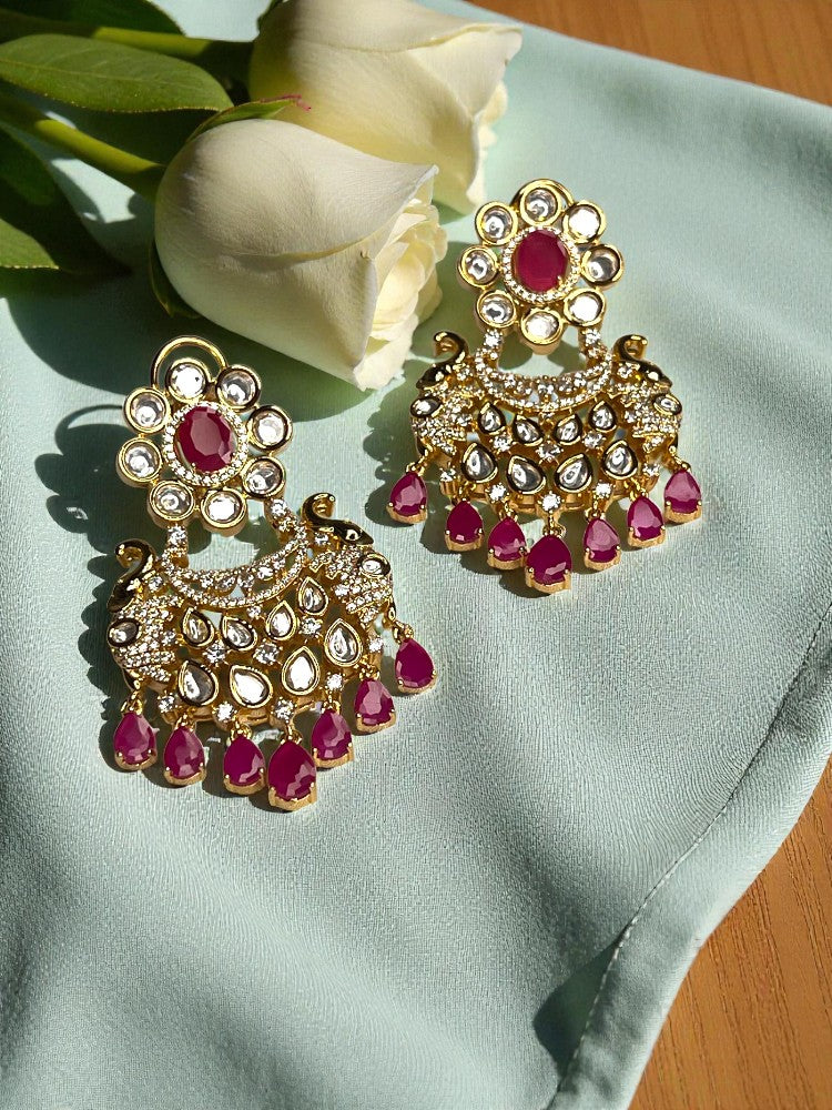 Ruby Misha Chandbali Earrings
