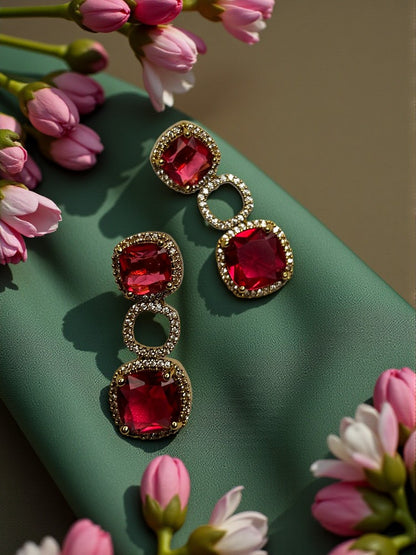 Ruby Gold Vanya American Diamond Necklace Set