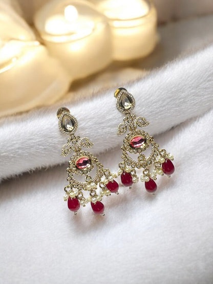 Ruby Richa Dangler Earrings