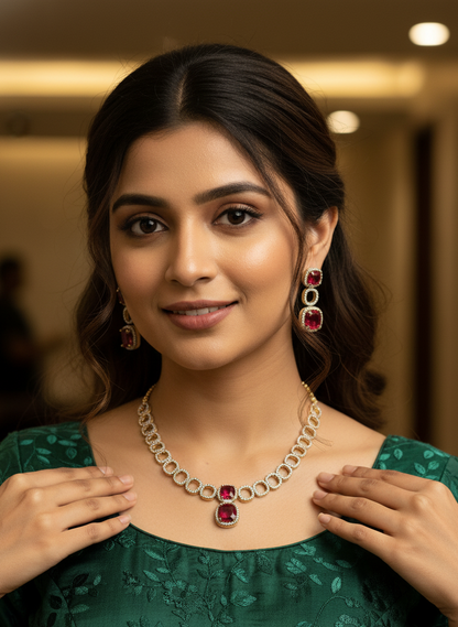 Ruby AD Necklace Set