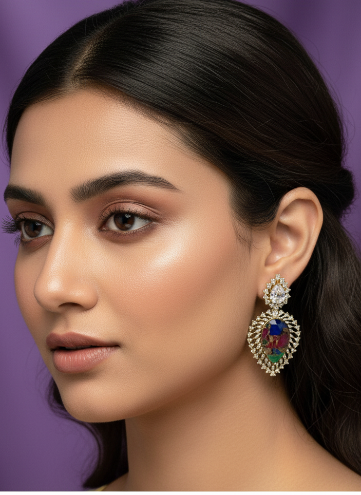 Multicolour Amaira Dangler Earrings