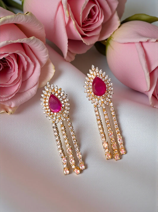 Ruby Gold Kashish Dangler Earrings