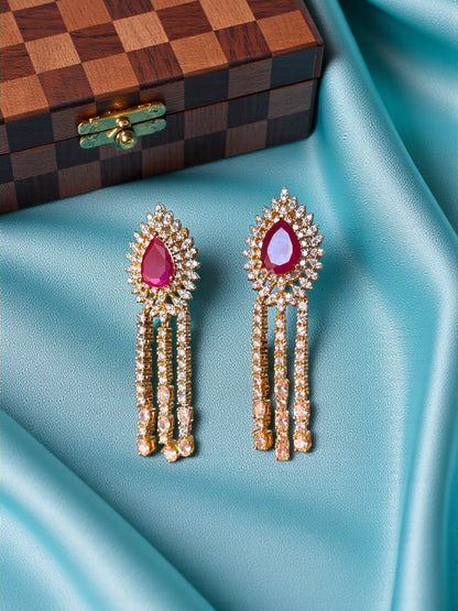 Ruby Gold Kashish Dangler Earrings