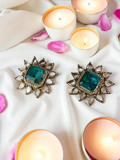 Sea Green Disha Stud Earrings