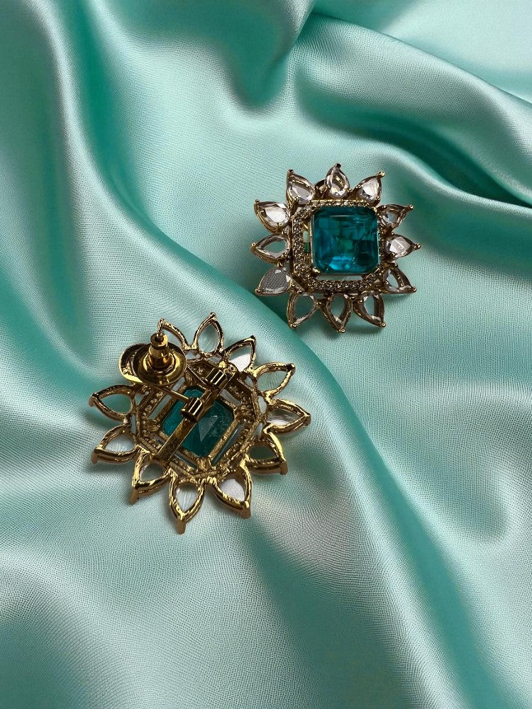 Sea Green Disha Stud Earrings