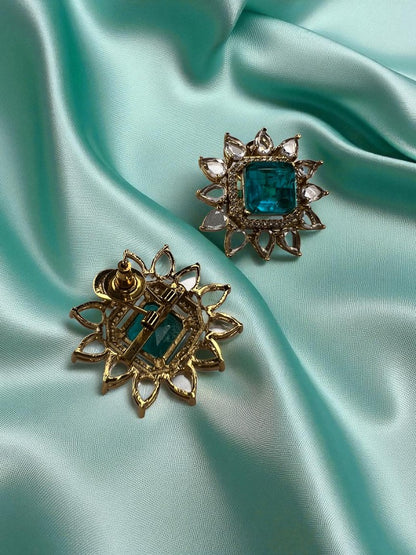 Sea Green Disha Stud Earrings