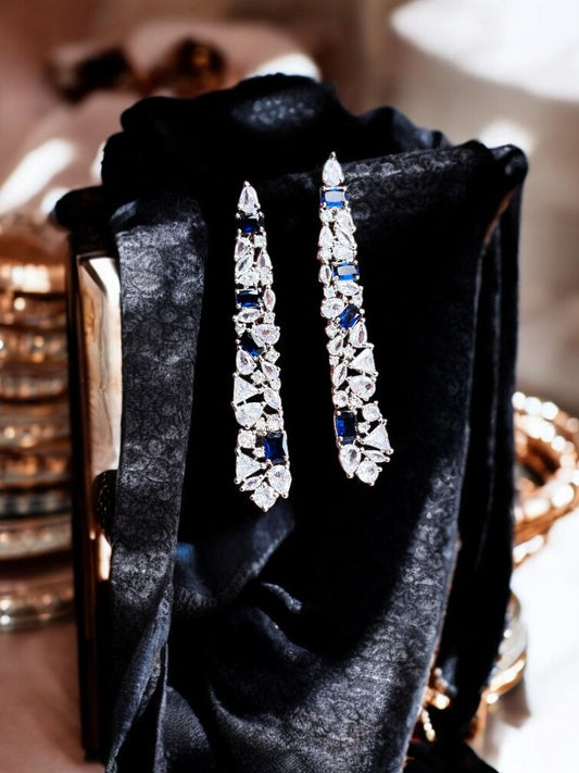 Silver Blue Ila Dangler Earrings
