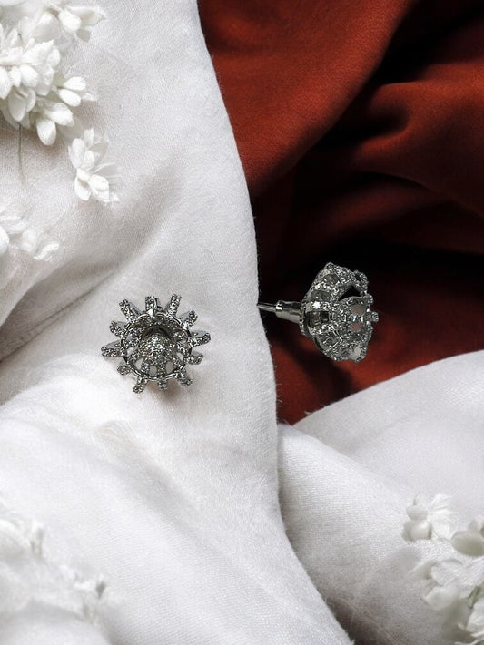 Silver Twisha Nano AD stud Earrings