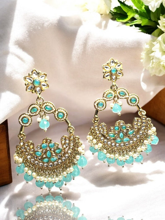Turquoise Anika Chandbali Earrings