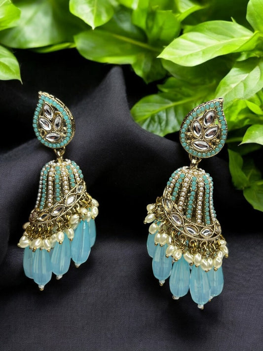 Turquoise Eshani Jhumki Earrings