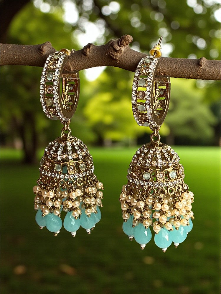 Turquoise Sheena Jhumki Earrings