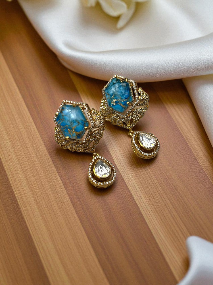 Turquoise Nishan Dangler Earrings