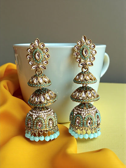 Turquoise Prachi Jhumki Earrings