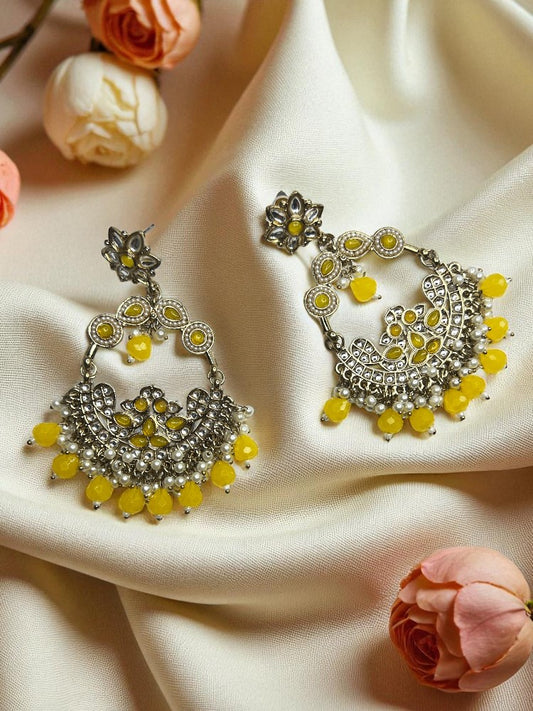 Yellow Anika Chandbali Earrings